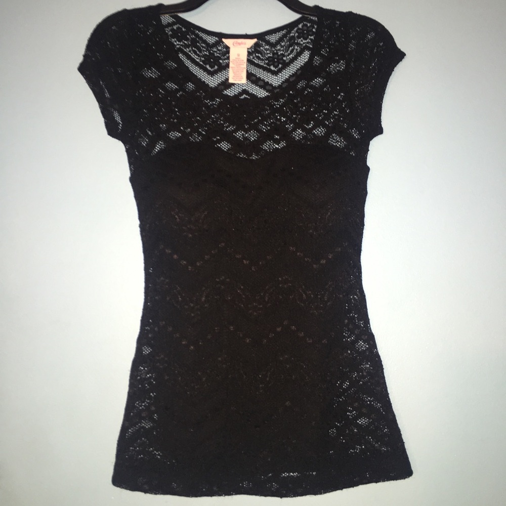 Sexy sheer black top